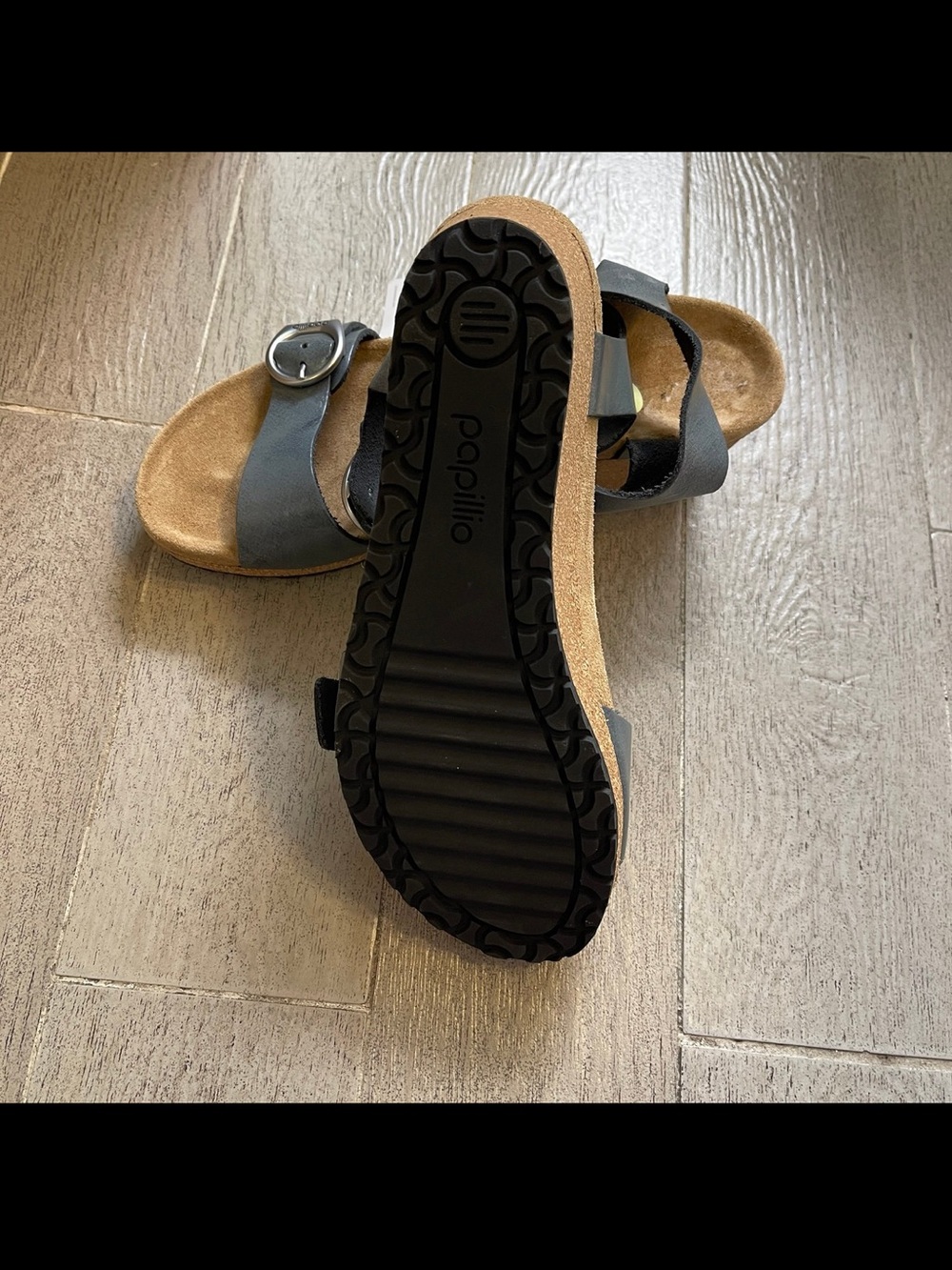 Birkenstock Papillio Metallic Black Soley Wedge Sandals 40 - Picture 7 of 7